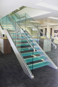 Glass Feature Stair Client Offices 