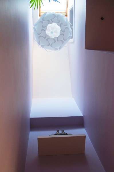 View to top lit stairwell
